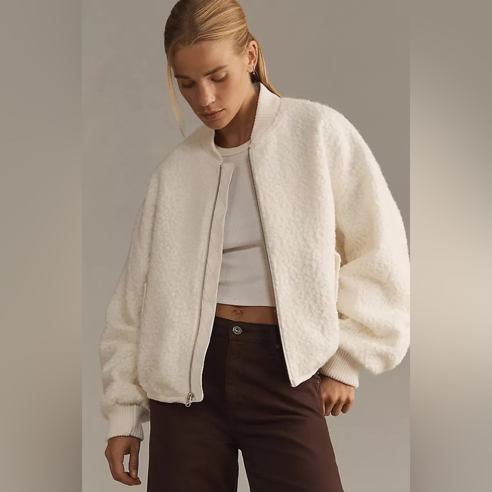 Anthropologie Sherpa Bomber Jacket